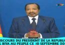 Paul Biya lors de son discours à la nation