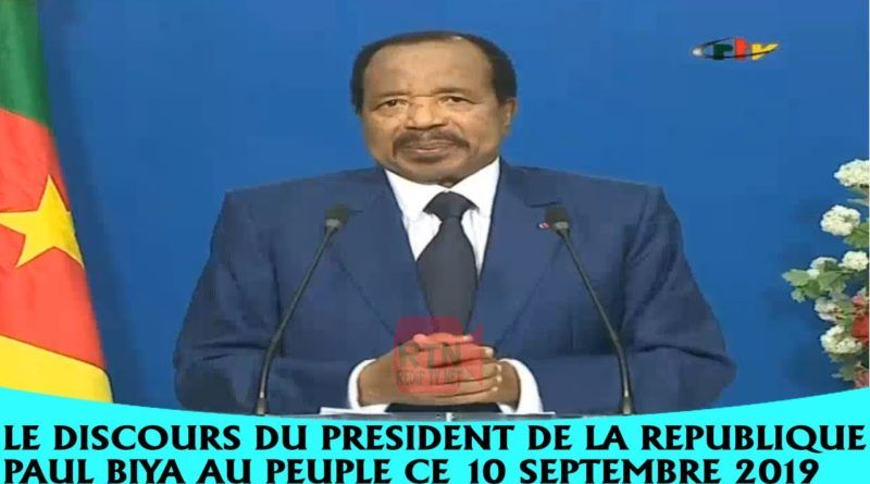 Paul Biya lors de son discours à la nation