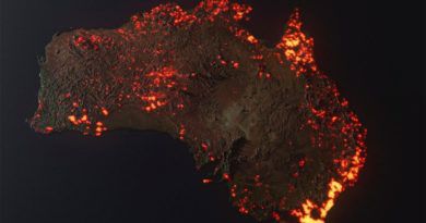 Australie, vue aérienne des incendies