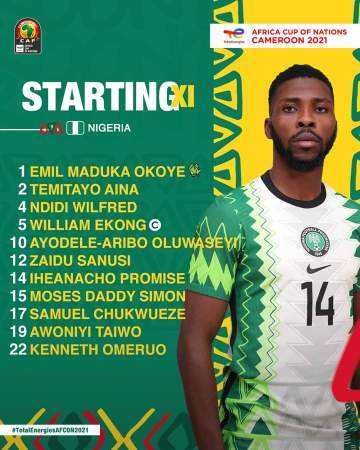 Onze entrant Super Eagles du Nigeria contre le Soudan