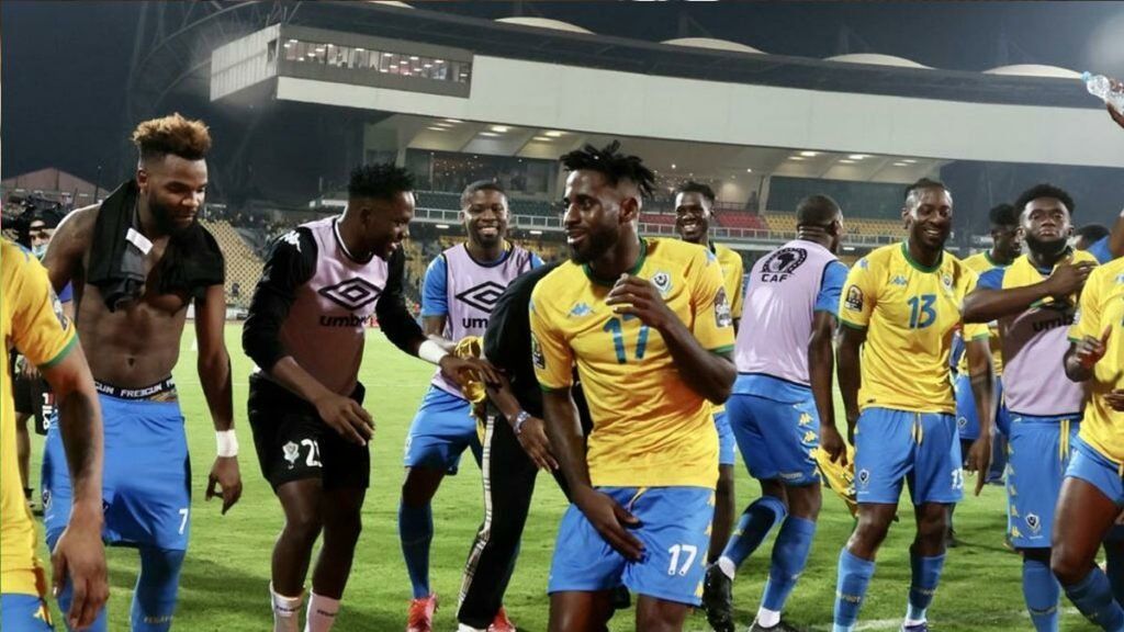 Célébration du Gabon contre lions Atlas