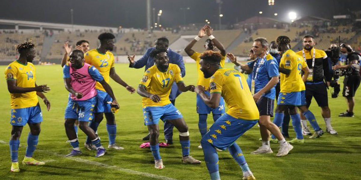 Gabon joue contre le Maroc, ici jubile can Yaoundé