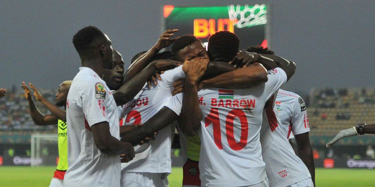 La Gambie célèbre son but contre la guinée CAN2021