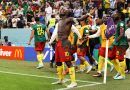 Joie du Cameroun après le but contre le Brésil